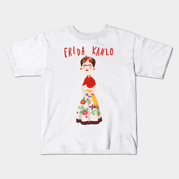 Frida Kahlo Kids T-Shirt by Angie16bkk